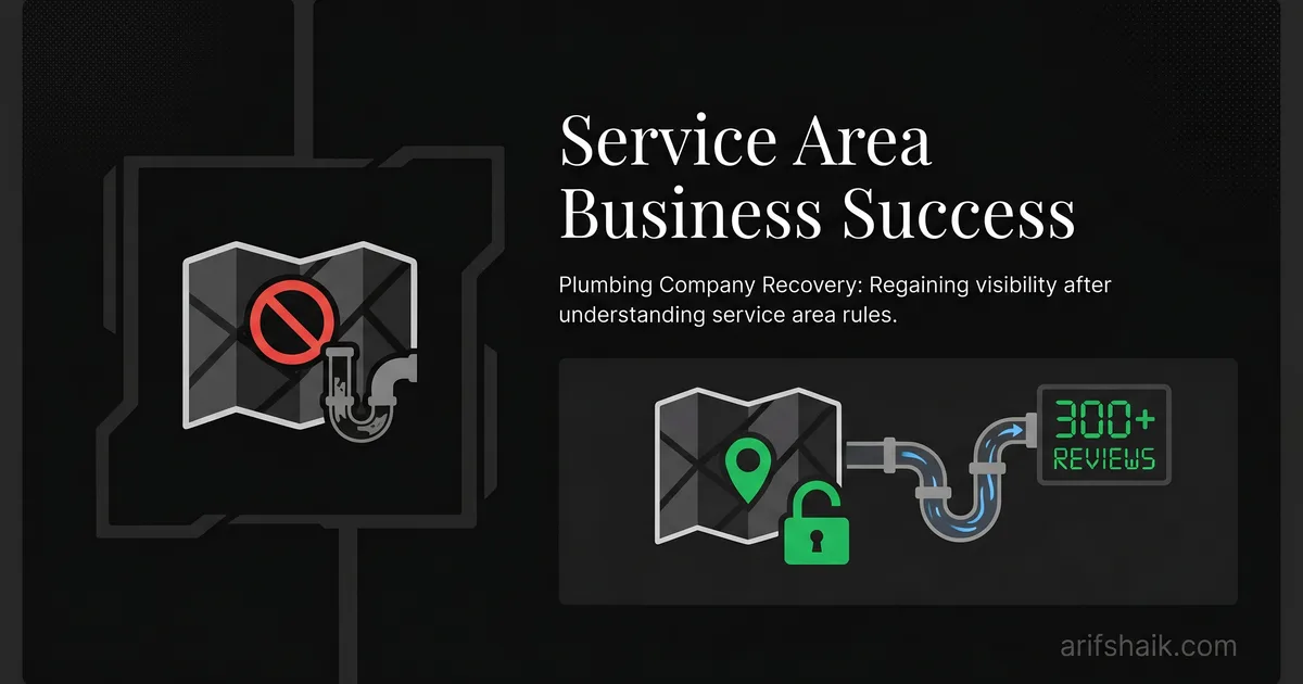 SAB Plumbing Google Business Profile recovery case study — service area business reinstated with 300+ reviews restored